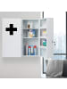 relaxdays Medizinschrank in Weiß/ Schwarz - (B)53 x (H)53,5 x (T)19 cm