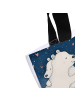 Mr. & Mrs. Panda Tasche Eisbär Umarmen Design mit Spruch in Weiß
