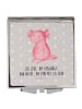 Mr. & Mrs. Panda Handtaschenspiegel quadratisch Axolotl Niedlich... in Grau Pastell