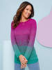 Sieh an! Longpullover in magenta-smaragd-gemustert