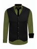 Rusty Neal Hemd mit Weste und Krawatte in Khaki