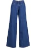 Urban Classics Urban Classics Damen Ladies Mid Waist Wide Denim in mid indigo washed