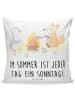 Mr. & Mrs. Panda kuschelkissen 40x40 Sommer Sonntag mit Spruch in Weiß