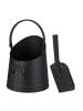 relaxdays Kohleneimer mit Schaufel in Schwarz - 6,5l