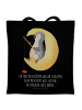 Mr. & Mrs. Panda Tragetasche Pinguin Mond mit Spruch in Schwarz