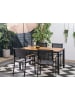 home24 Gartenstuhl Daly mit Gitterstoff 2er-Set in Braun / Schwarz