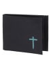 oxmox New Cryptan Geldbörse RFID Schutz 11 cm schwarz-freedom cross cyan