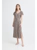 ICHI Freizeitkleid IHAYA Relaxed fit in BEIGE/PINK LEOPARD FLOWER