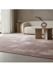 KADIMA DESIGN Teppich Kurzflor Uni-Farbe Microfaser Antirutsch Wohnzimmer waschbar in Rosa