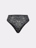 Erlich Textil  String ICONIC LACE HIGH WAIST BRAZIL STRING in schatten schwarz