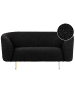 Beliani 2-Sitzer Sofa LOEN in Schwarz/Gold - (W) 155 x (H) 79 x (L) 70 cm