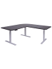 MCW Eck-Schreibtisch D40, Schwarz, grau