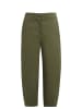 YAYA High Waist Barrel Trousers in Army Green Melange