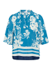 SAINT TROPEZ Kurzarm-Bluse RashedaSZ A-shape in Vallarta Blue Flower Bouquet