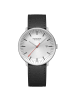 Mondaine Herrenuhr Quarz Doppio mit Lederband Silber / Schwarz