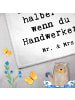 Mr. & Mrs. Panda Mini-Handtuch Handwerker Herz mit Spruch in Weiß