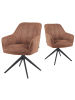 DUBI Möbel 2er-Set: Drehstuhl Mika-Timo in Braun - (B)60 x (H)87 x  (T)65 cm