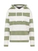 ELBSAND Hoodie Eydis in Cloud White + Green Leaf STRIPE