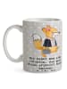 Mr. & Mrs. Panda Kaffeetasse Juristin Humor mit Spruch in Grau Pastell