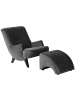 58 aufm Kessel Sessel Kajsa 71x80x101 Bezug Samtvelours Buche schwarz/anthrazit