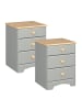 ebuy24 Nachttisch Nilon 2er-Set Grau 44 x 40 cm