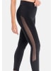 Teyli Leggings aus Baumwolle mit Netz Mappy in schwarz