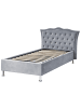 Beliani Einzelbett METZ in Grau/Silber - (W) 126 x (H) 102 x (L) 217 cm