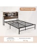 COSTWAY Bettgestell 140 x 200 cm in Schwarz