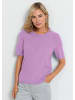 GOLDNER Kurzgröße:  Feinstrickpullover mit Rundhals in flieder