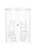 Mr. & Mrs. Panda Wasserglas Biene Verliebt mit Spruch in Transparent