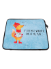 Mr. & Mrs. Panda Laptop Tasche Fuchs Sänger mit Spruch in Eisblau
