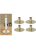 Novaliv 4er-Set Stabkerzenhalter Metall Gold 10x5cm Home Deko weihnachtliche T in Gold