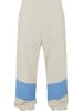FUBU FUBU Herren FM241-010-2 Fubu Corporate Block Track Pants in creme/light blue