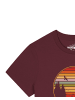 wat? Apparel T-Shirt Sunset Berge & Tannen in Weinrot
