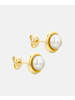 Diamant L'éternel Ohrringe aus 585 Gelbgold mit Perle