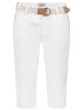 Sublevel Bequeme Caprihose Flechtgürtel Seitentaschen in Weiß-3