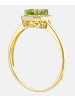 Diamant L'éternel Cluster-Ring aus 375 Gelbgold mit Diamant mit Peridot