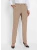 GOLDNER Kurzgröße:  Bügelfaltenhose mit Teildehnbund in beige
