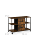relaxdays Rollcontainer in Braun/Schwarz - (B) 100 x (H) 67 x (T) 40 cm