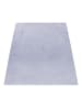 KADIMA DESIGN Teppich Kurzflor Uni-Look Polyester Wohnzimmer waschbar in Silber
