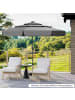 COSTWAY 300cm Sonnenschirm mit LED in Grau