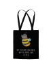 Mr. & Mrs. Panda Jutebeutel Hummel flauschig mit Spruch in Schwarz