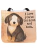 Mr. & Mrs. Panda Strandtasche Hund Entspannen Design mit Spruch in Weiß