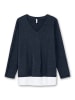 sheego Pullover in tiefblau meliert