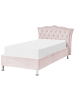 Beliani Einzelbett METZ in Rosa/Silber - (W) 126 x (H) 102 x (L) 217 cm