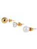 Adeliás Damen Ohrringe – Ohrstecker aus Edelstahl mit Perle in gold