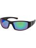 styleBREAKER Sport Sonnenbrille in Schwarz / Grün-Blau verspiegelt