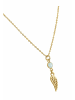 Gemshine Halskette mit Anhänger Engel Flügel - Schutzengel Chalcedon in gold coloured