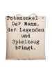 Mr. & Mrs. Panda Baumwolltasche Spruch Patenonkel Geschenk mit S... in Creme