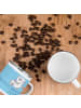 Mr. & Mrs. Panda Camping Emaille Tasse Bester Bräutigam mit Spruch in Sky Blue